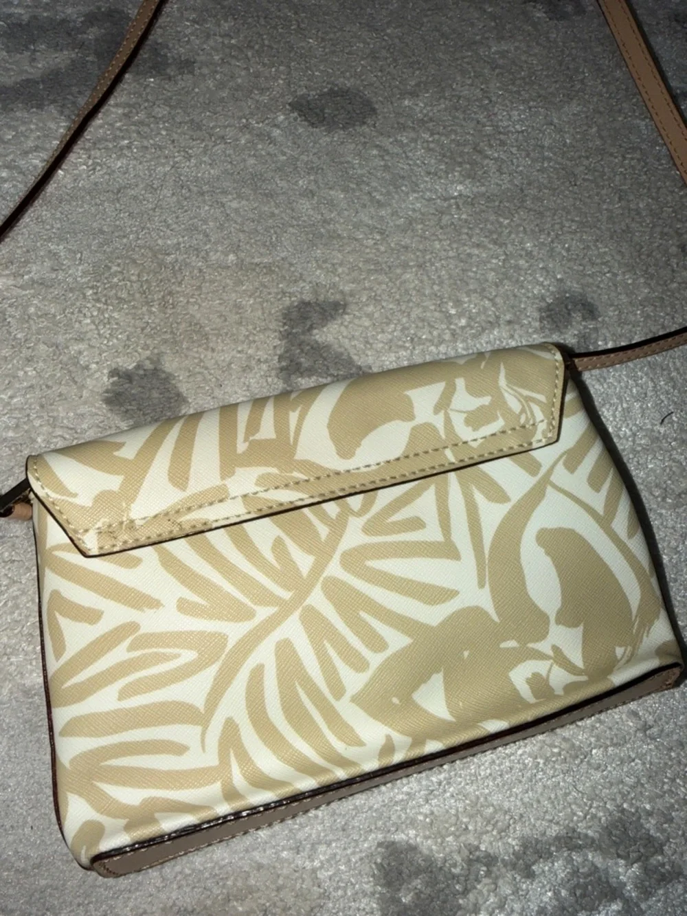 kate spade Beige and Cream Palm-Print grant street Crossbody Bag